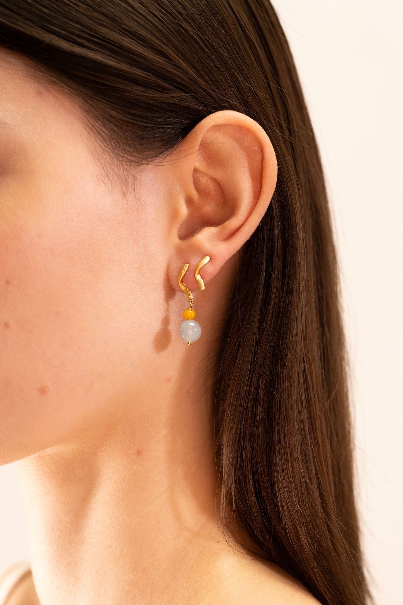 Vega 18k Gold Ohrringe w. Aquamarine