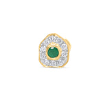 Desert Rose 18K Gold Earrings w. Emeralds & Diamonds