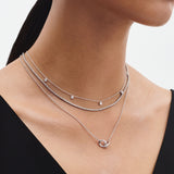 Drop Link Mini 18k Whitegold Necklace