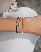 Stone Cord Pink 14k Whitegold Bracelet w. Lab-Grown Diamond