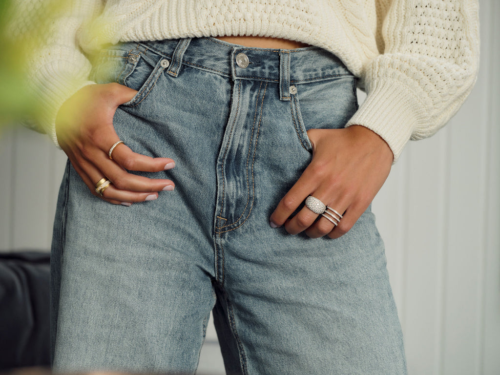 Dome 18K Guld, Rosaguld eller Hvidguld Ring m. Diamanter