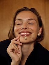 Medium Elephant Charm Pavé 18K Gold Pendant w. Diamonds