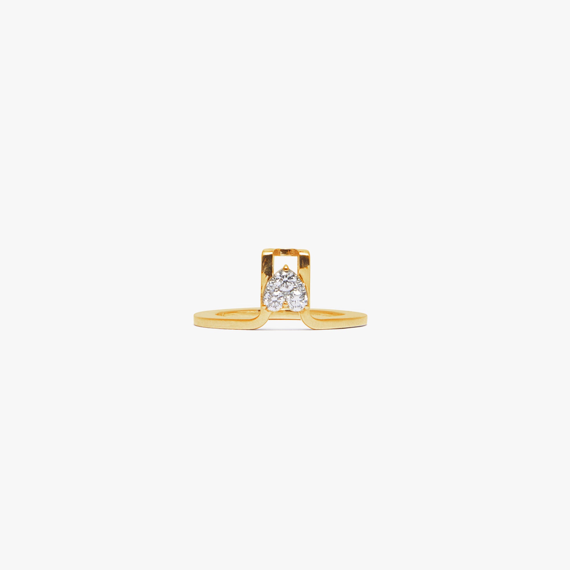 LIL 18K Gold Heart Oura Cover Ring w. Heart Lab-Grown Diamond