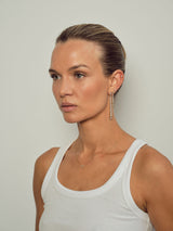 Poise Drop 14k Gold Stud w. Lab-Grown Diamonds