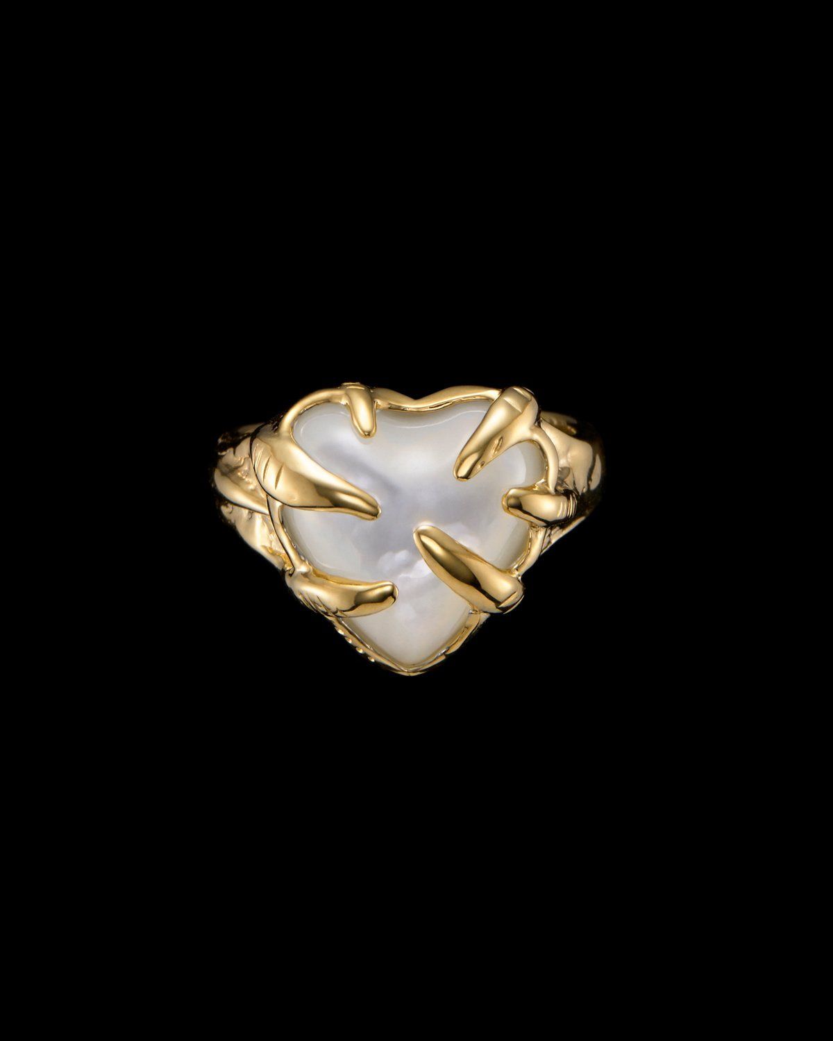 Eight of w.ands Gold Plated Ring w. Pearl