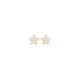 Mini Shooting Stars 18K Gold Earrings w. Diamond