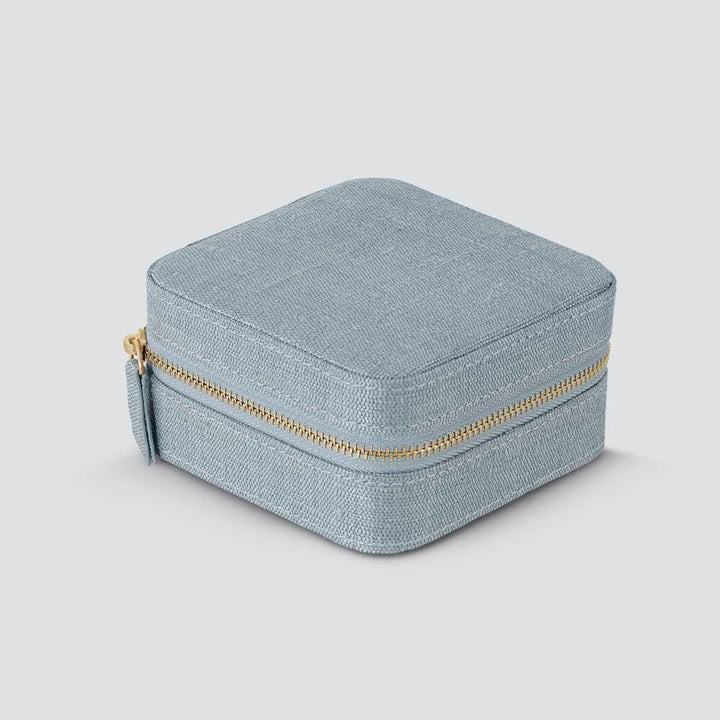 Raw Silk Blue Jewellery box