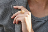 Snakes Medusa 18K Guld Ring m. Diamanter