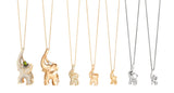 Medium Elephant Charm Pavé 18K Guld vedhæng m. Diamanter