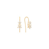Shooting Stars hook 18K Gold Earrings w. Diamonds
