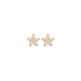Large Shooting Stars 18K Gold Studs w. Diamonds