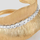 Medium Leaves 18K Gold Ring w. Diamonds