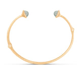 Nature 18K Gold Bangle w. Aquamarine