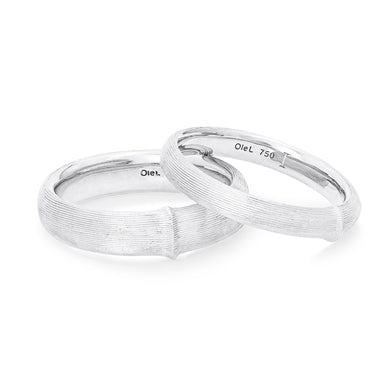 Large Nature Mens 18K Whitegold Ring