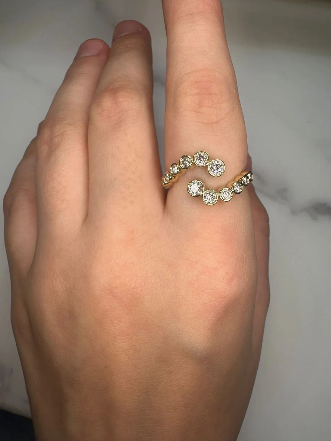 Karma 14K Gold Ring w. Diamonds