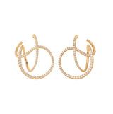 Twisted Love bands 18K Gold Earring w. Diamonds