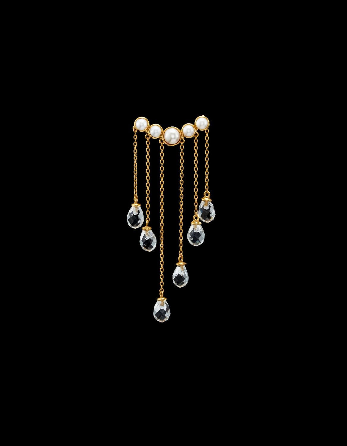 Rain Gold Plated Earring w. Gemstones