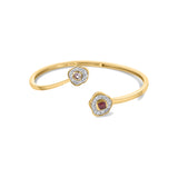 Desert Rose 18K Gold Bangle w. Sapphires & Diamonds