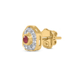 Desert Rose 18K Gold Earrings w. Rubies & Diamonds