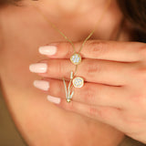 Desert Rose Bouquet 18k Guld Halskæde m. Diamanter