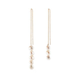 3+5 Pearl Gold Plated Earrings w. Pearl
