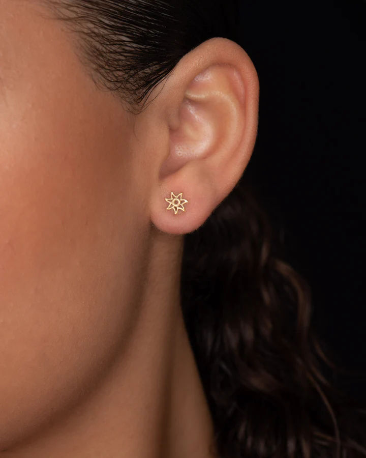 Sun Mini 18K Gold Earrings