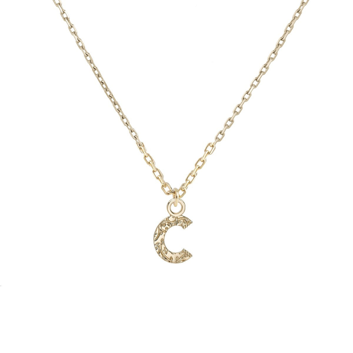 Dala Engraved Initial 9K Gold Necklace
