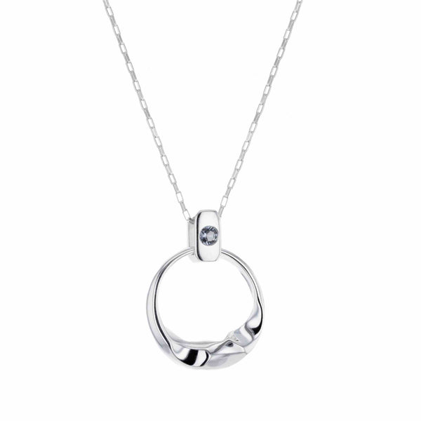 Hasla | Crystal Cubism Silver Necklace w. Blue Nano Gemstone