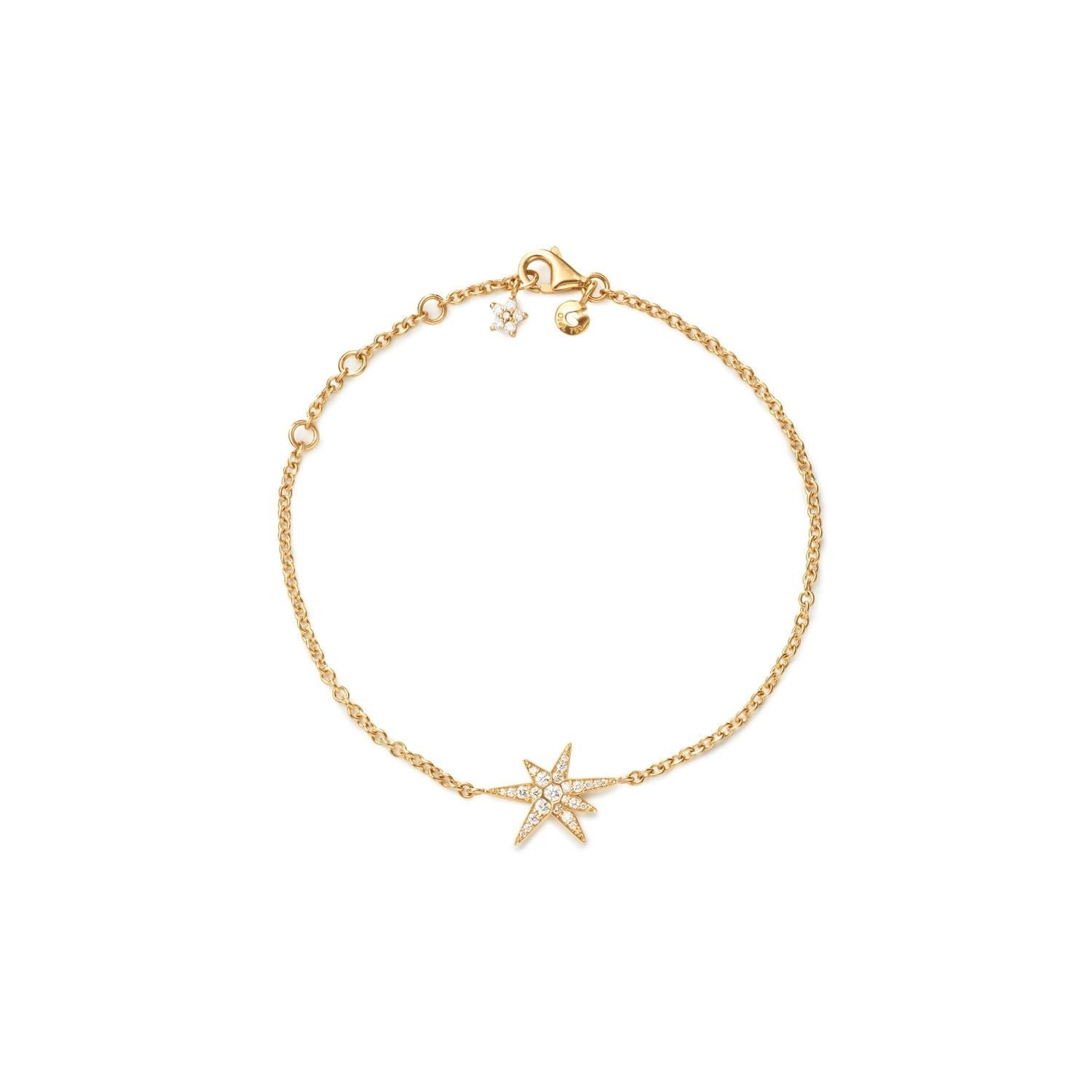 Funky Stars 18K Guld Armbånd m. 0.15ct Diamanter