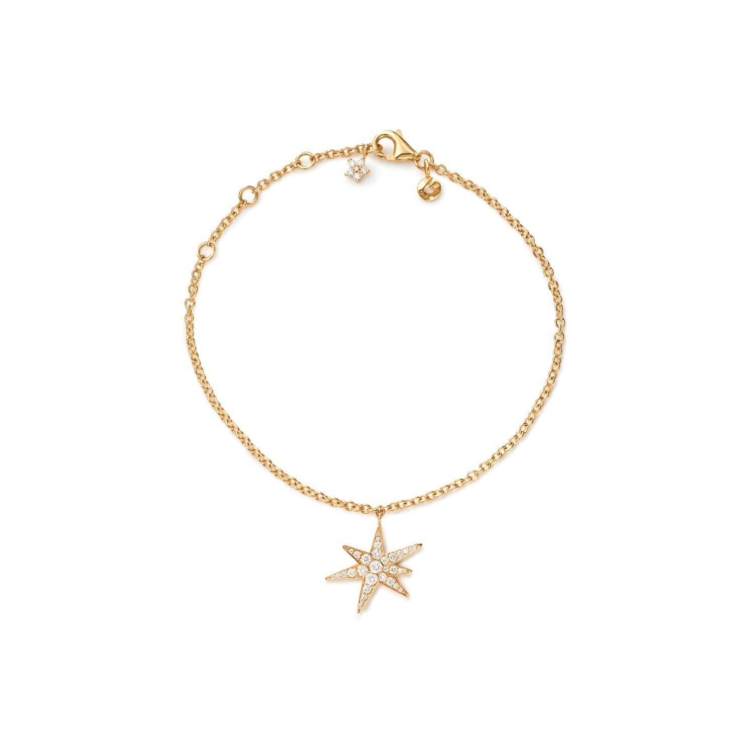 Funky Stars 18K Guld Armbånd m. 0.21ct Diamanter
