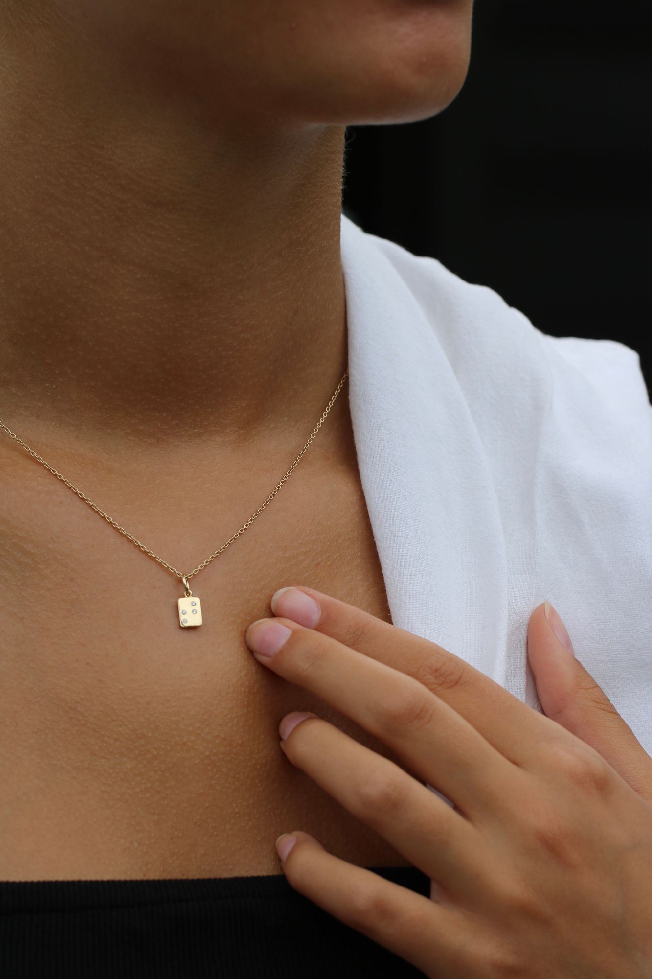 My Secret Y 18K Gold Pendant w. Diamonds