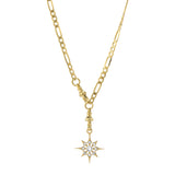 London Flats Diamond Astra Star 9K Gold Necklace w. Diamonds