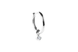 Diamond Hoop Charm 14k Weißgold-Ohrring-Pendant