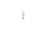 Diamond & Perle Hoop Charm 14K Gold Ohrring-Pendant