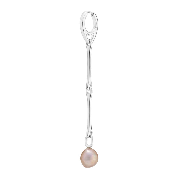 Stag Silver Earring w. Pearl