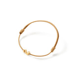 Snakes Mini 18K Gold Pendant w. Beige String