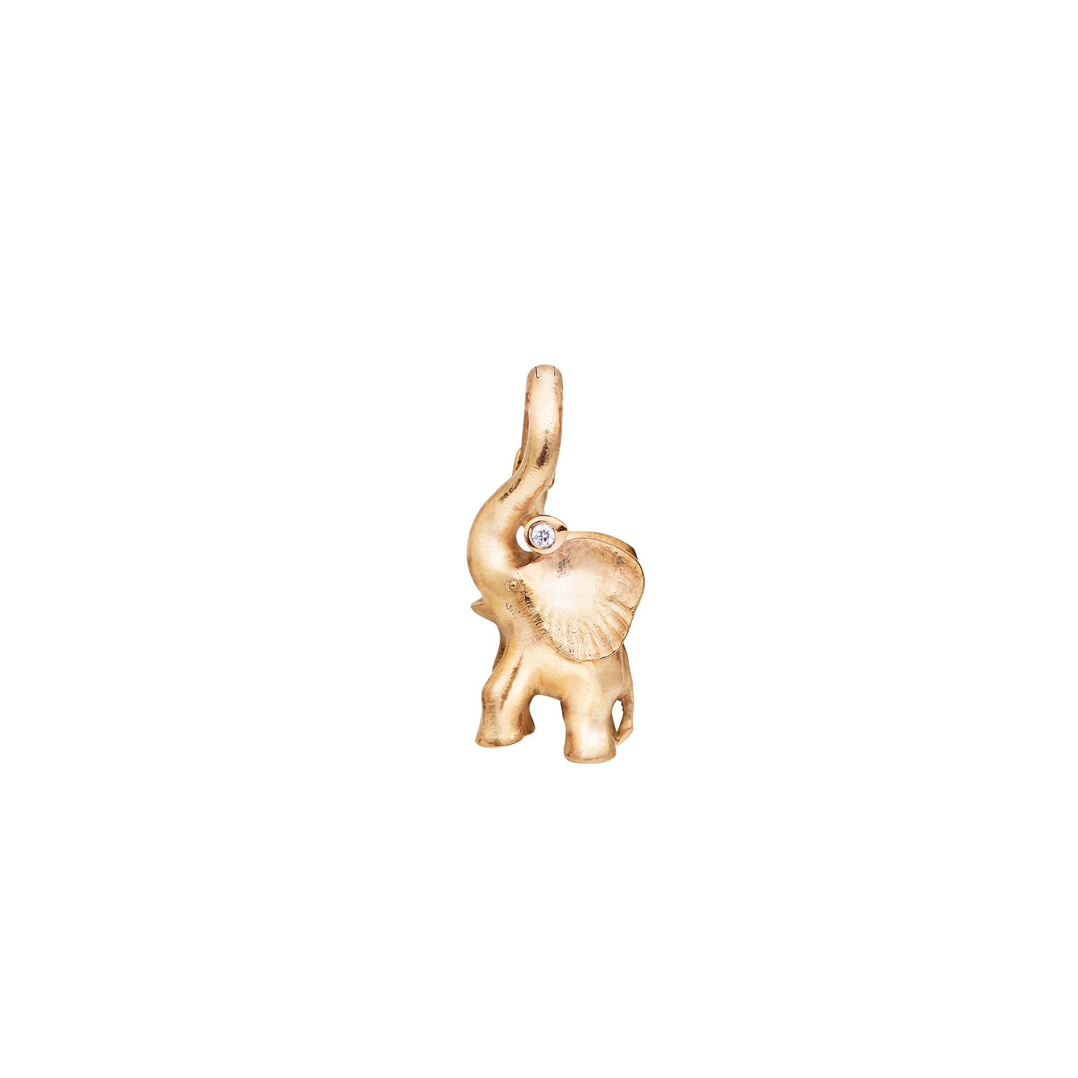 Medium Elephant Charm 18K Guld vedhæng m. Diamant