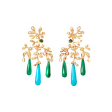 Gipsy Small 18K Guld Øreringe m. Kvarts, Malachit, Turkis, Koral, Turmalin & Diamant