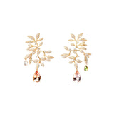 Gipsy 18K Gold Earring w. Diamond & Morganite