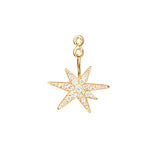 Funky Stars 18K Gold Pendant w. Diamond