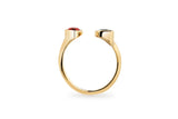 Toi Et Moi 14k or 18k Gold Ring w. Lab-Grown Diamond & Lab-Grown Ruby