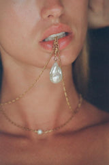 The Eternity Baroque 18K Gold Plated Pendant w. Pearl