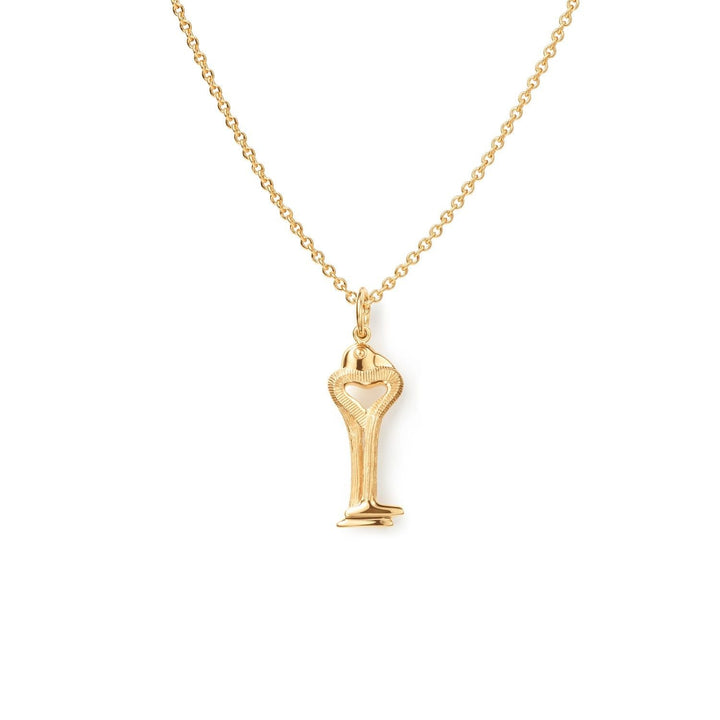 Bird Family 18K Gold Key Pendant