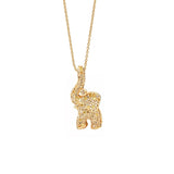 Elefant Pavé 18K Gold Pendant w. Orange & Brown Diamonds
