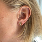 Mini Cloud 18K & 22K Gold Earring w. Diamond