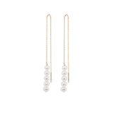 5+5 Perle Forgyldte Øreringe m. Perle