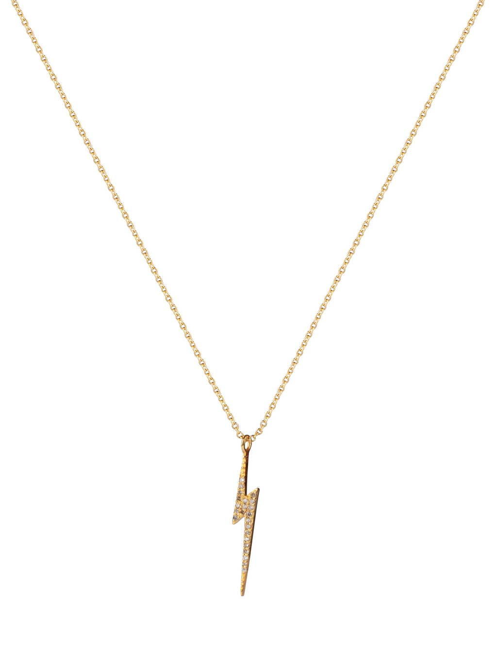 Bolt Gold Vermeil Necklace w. Diamonds