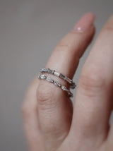 Minimalistic Baguette 18K Gold, Whitegold or Rosegold Ring w. Diamonds