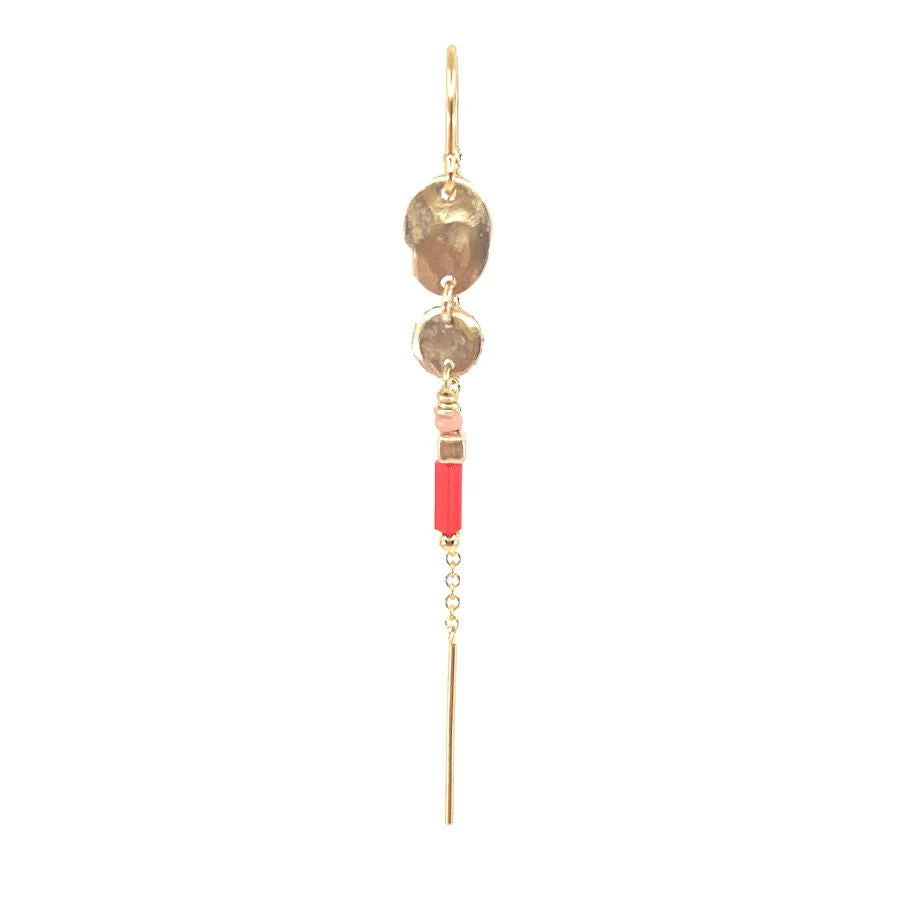 Franka Vintage Red 14K Gold Plated Earring w. Beads