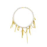 Tangled Pearl Gold Plated Necklace